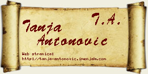 Tanja Antonović vizit kartica